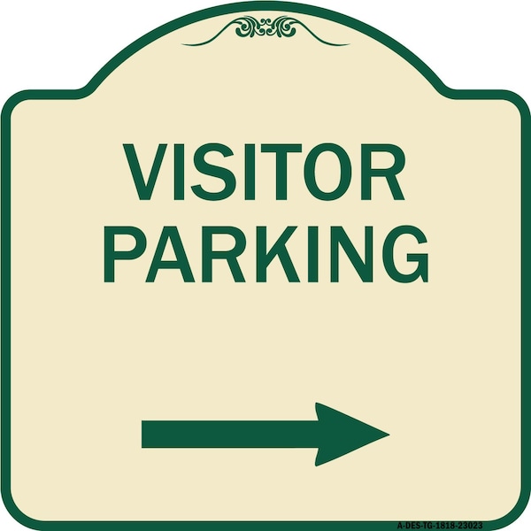 Signmission Reserved Parking Visitor Parking Arrow Pointing Right Heavy-Gauge Alum, 18" x 18", TG-1818-23023 A-DES-TG-1818-23023 - main